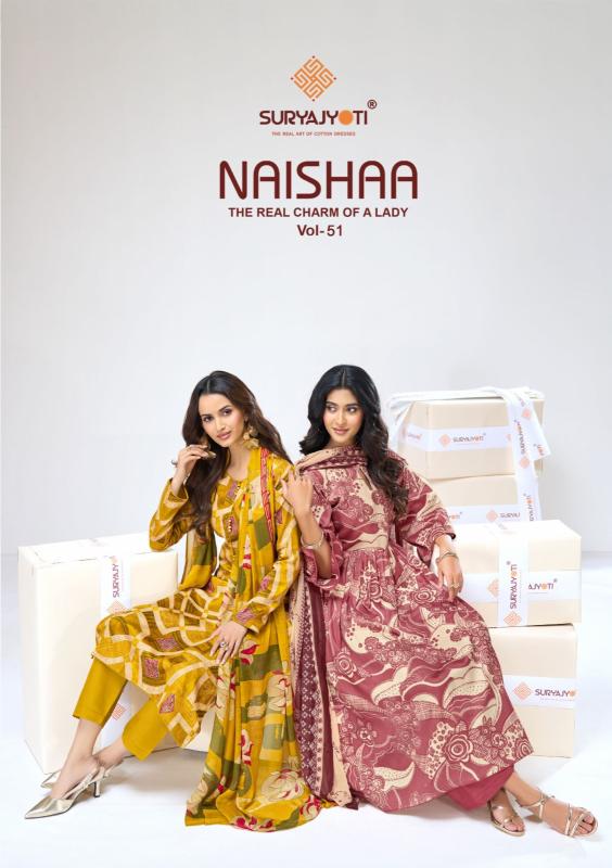 Suryajyoti naisha vol-51 cotton dress material wholesale  - wholesale export